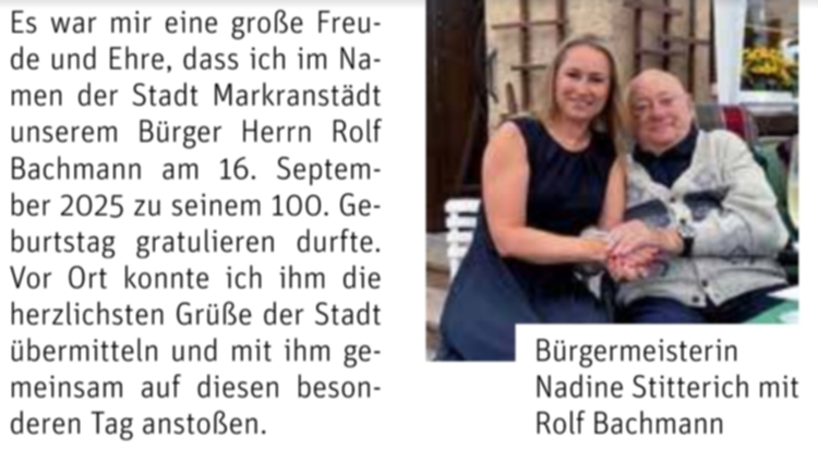 Bereits im Blättchen vom 13. September sauber dokumentiert: Nadine Stitterich war am 16. September auf einer Geburtstagsfete. Wird sie sich bei ihrem nächsten Ausflug in die Zukunft selbst zu ihrer Wiederwahl in Jahr 2027 gratulieren?