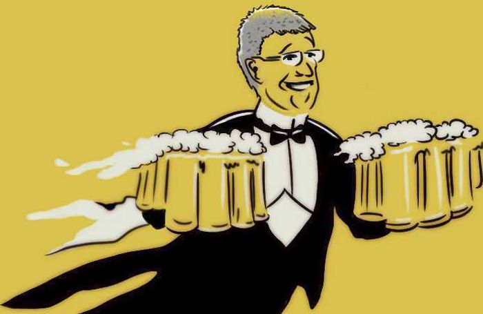 Zum 65. Geburtstag des letzten echten Markranstädter Gastwirts hatte sich der MN-Karikaturist im August 2020 am Kellner bedient und ihm die Züge von Andreas Groitzsch verliehen.