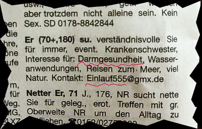 Eigentlich gibt's für sowas heute Spülmaschinen, aber die haben in der Regel nicht so viel Verständnis wie eine Krankenschwester.