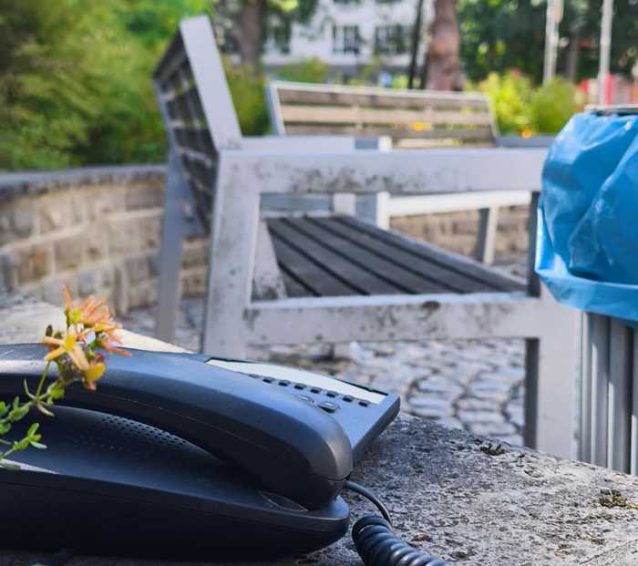 Kunst im freien Raum: Ohne klangloses Rufzeichen die Stille eines Selbstgesprächs im Kontext mit der Konversation in Flora und Fauna als verbindendes Element der stimmenlosen Vergänglichkeit des Ewigen erleben.